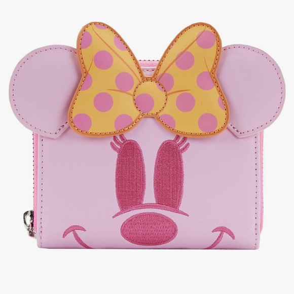 Loungefly Handbags - Loungefly Disney Pastel Ghost Minnie Glow in the Dark Women's Zip-Around Wallet